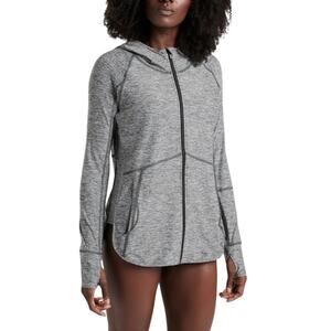 Athleta Pacifica Baja UPF Lightweight Jacket XL Heather Gray Full Zip Active